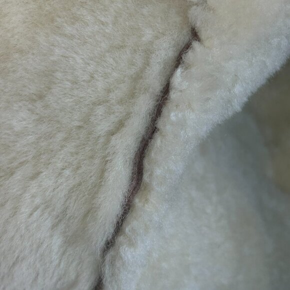 Abercrombie & Fitch Vintage Lambskin Suede and Shearling Double Breasted Jacket - Picture 6 of 13